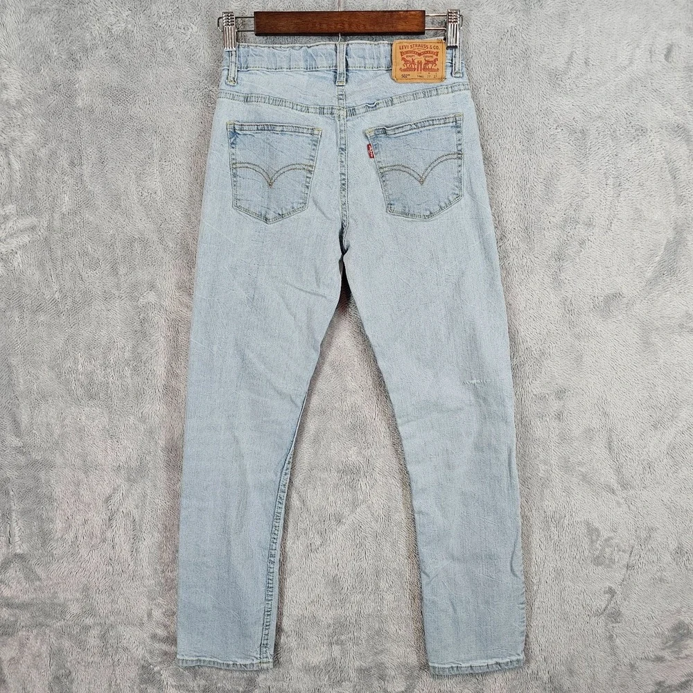 Levi's 502 Regular Taper Blue Denim Stretch Jeans Boys Size 14 27x29 27x27